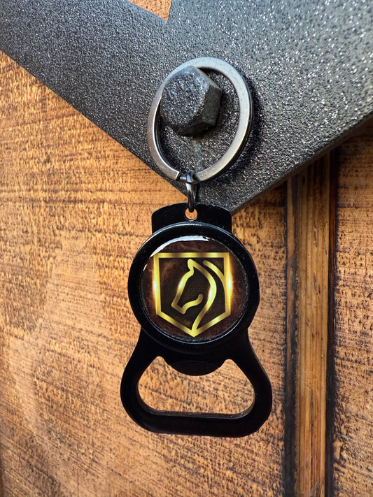 KEY CHAIN BOTTLE OPENER LOGO